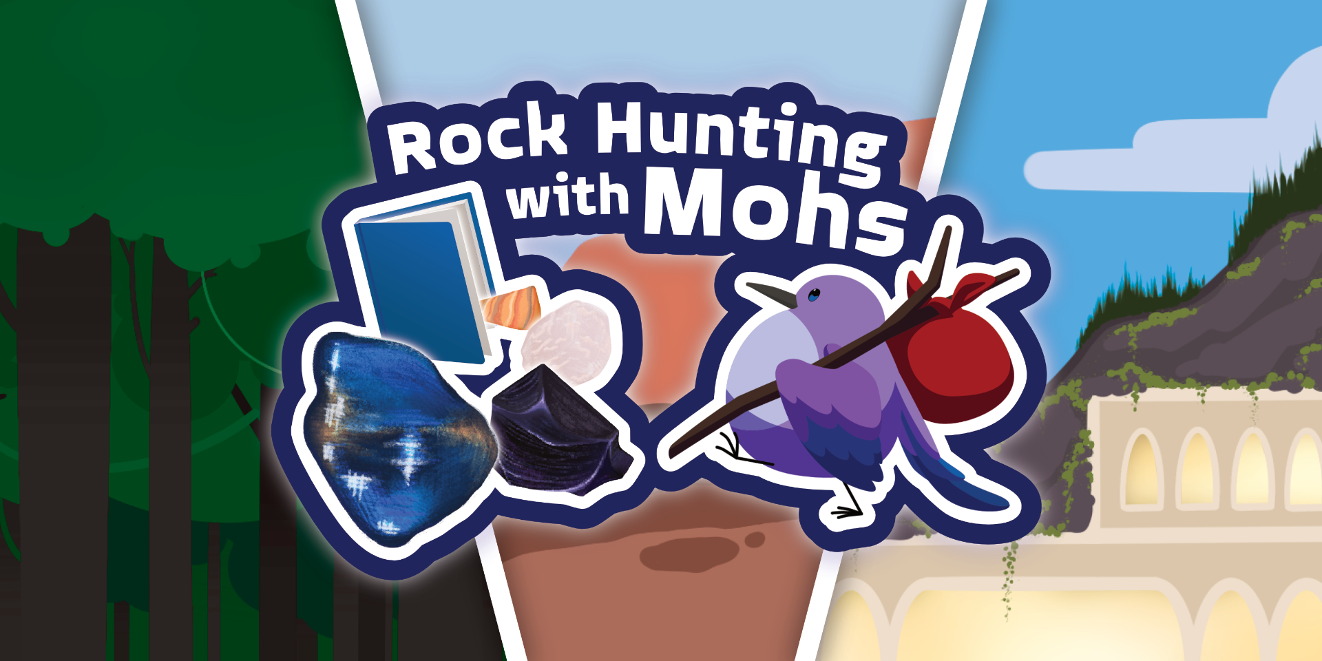 Stylized logo for Rock Hunting with Mohs