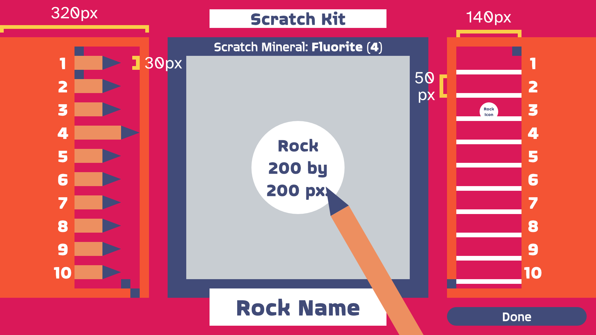 Rock 'scratch kit' UI mockup